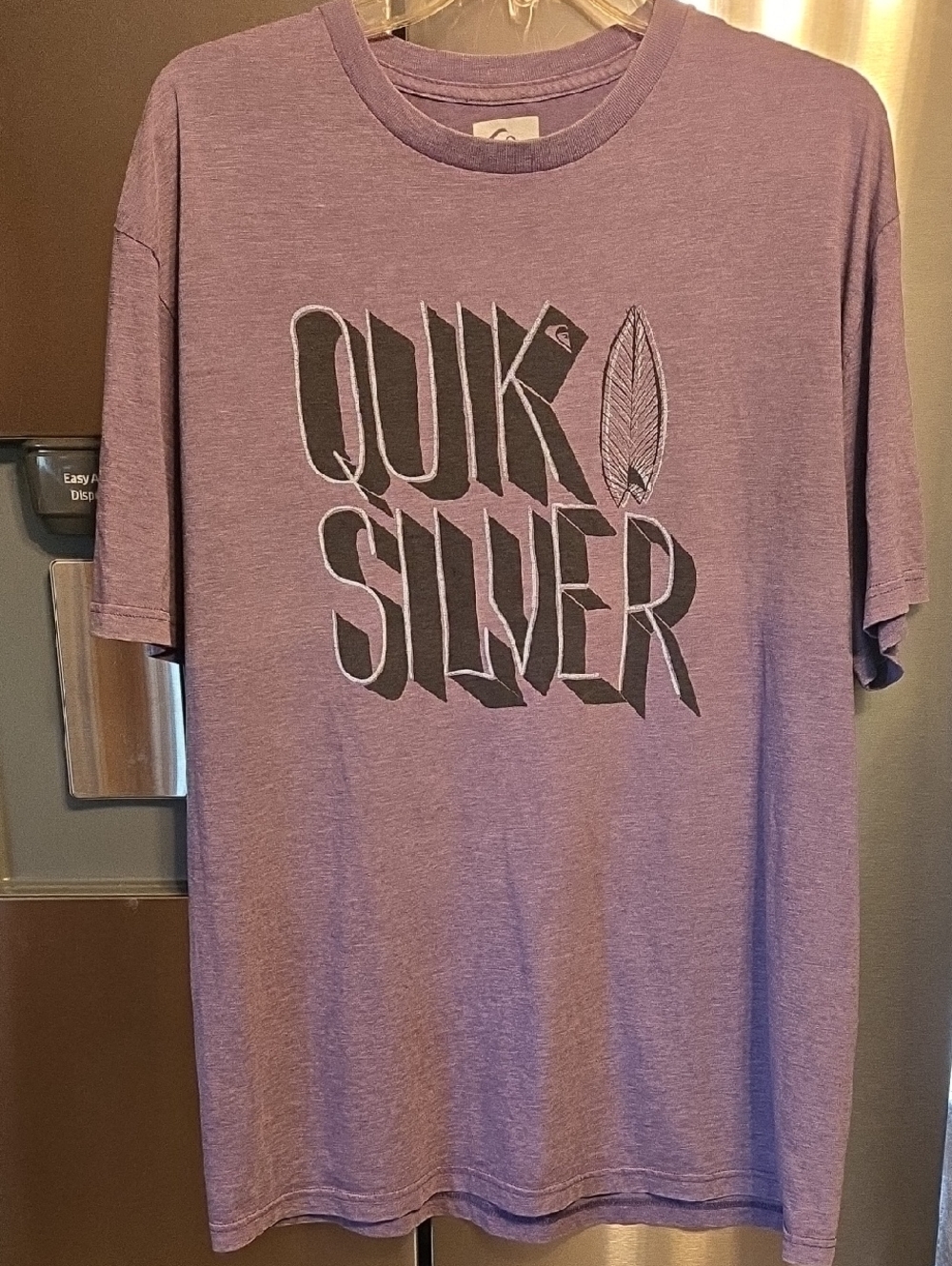 Quiksilver Light Purple Short-Sleeve Logo Tee, Size XL